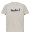 Woolrich Embroidered-logo Cotton T-shirt In Grey