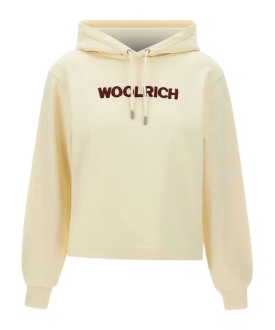 Woolrich Logo-embroidered Hoodie In Gray