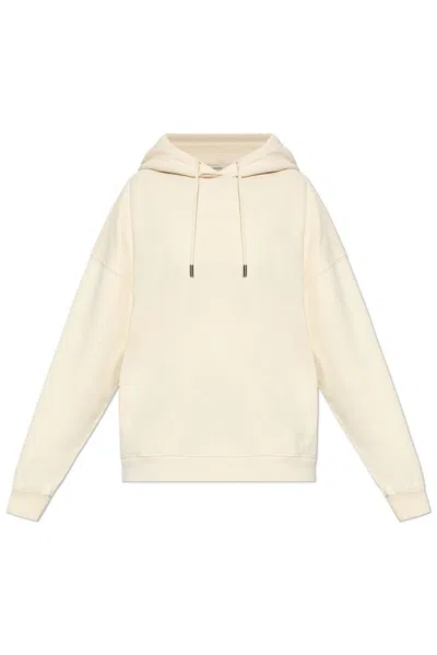 Woolrich Logo Embroidered Hoodie In Beige