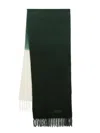 Woolrich Logo-embroidered Ombre-effect Scarf In Green