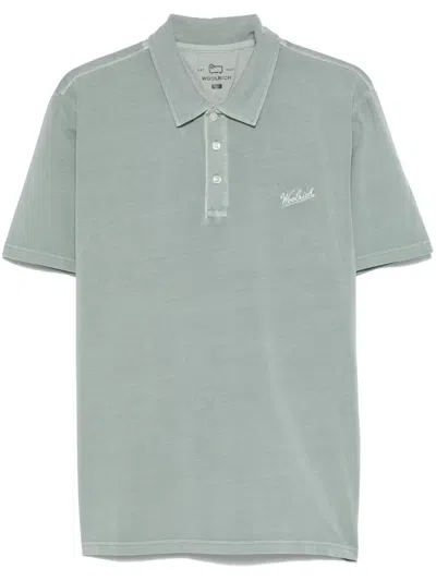 Woolrich Logo-embroidered Polo Shirt In Green