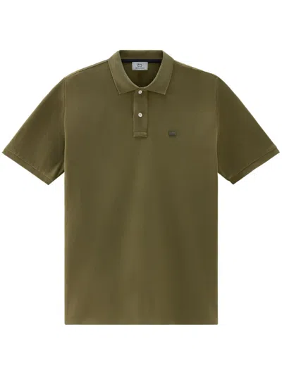 Woolrich Logo-embroidered Polo Shirt In Green