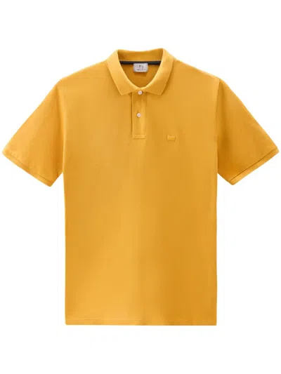 Woolrich Logo-embroidered Polo Shirt In Yellow