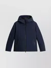 Woolrich Logo Embroidered Puffer Jacket In Blue