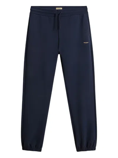 Woolrich Logo-embroidered Sweatpants In Blue