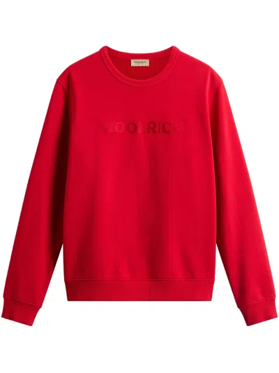 Woolrich Logo-embroidered Sweatshirt In Red