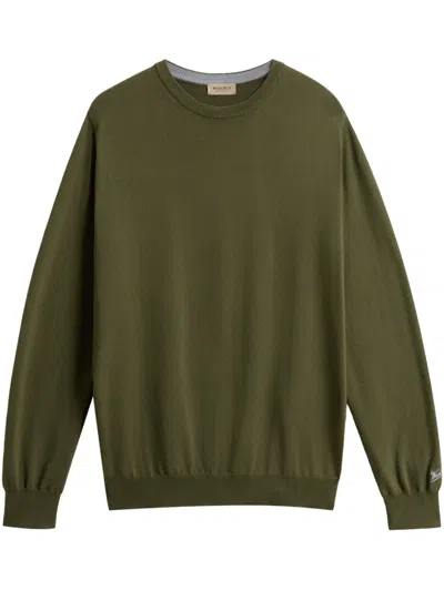 Woolrich Logo-embroidered Sweatshirt In Green