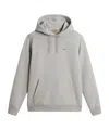 Woolrich Light Grey Hoodie With Adjustable Drawstring In Blue