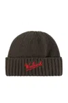 Woolrich Logo Intarsia Knit Beanie In Green