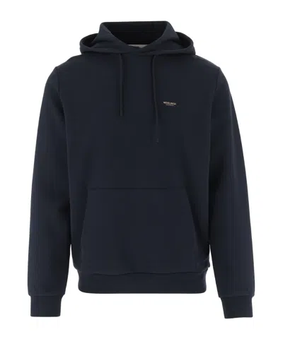 WOOLRICH LOGO INTERLOCK HOODIE