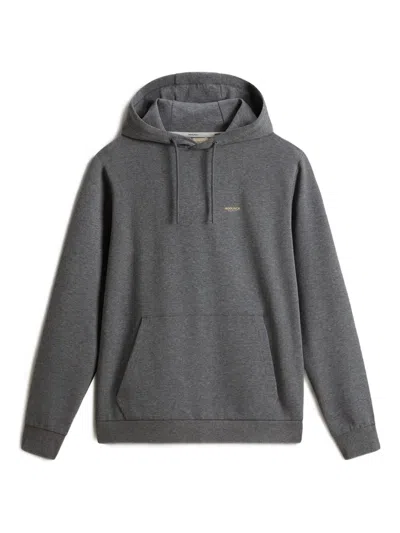 Woolrich Logo Interlock Hoodie In Gray