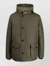 Woolrich Feather Down Padded Parka With Concealed Hood In Green