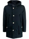 Woolrich Navy Blue Cotton Blend Down-filled Parka In Blue