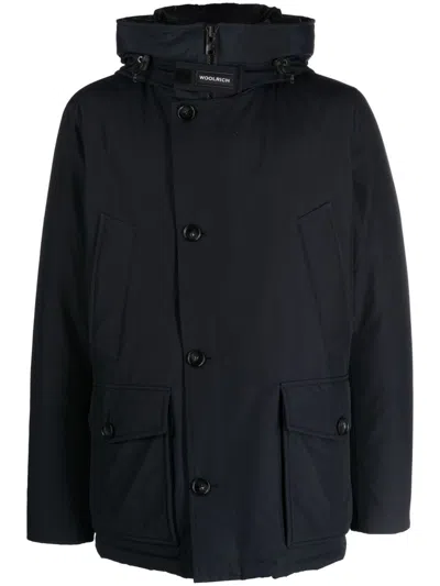 Woolrich Logo Parka In Blue