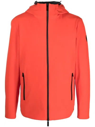 Woolrich Logo-patch Hooded Lightweight Jacket In Orange