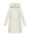 Woolrich Logo Patch Hooded Parka In White