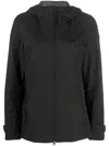 Woolrich Logo-patch Hooded Zip-up Jacket In Schwarz