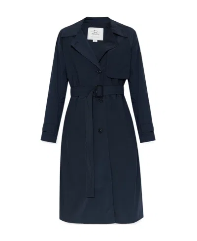 Woolrich Logo-patch Trench Coat In Black