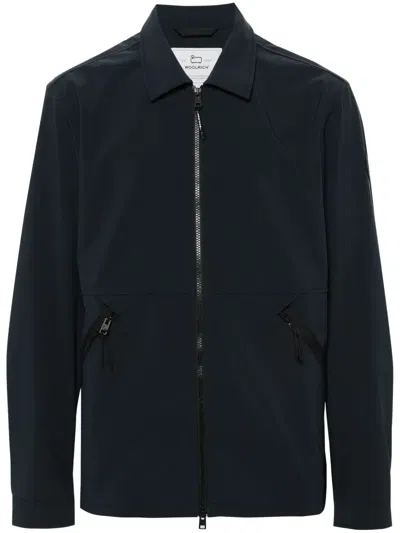 WOOLRICH LOGO-PATCH ZIP-UP JACKET