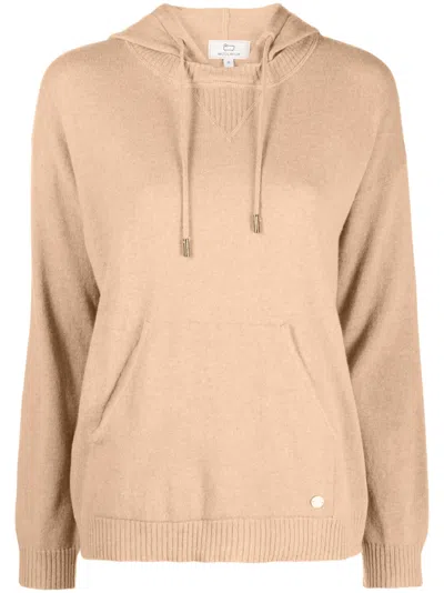 Woolrich Fein Gestrickter Hoodie In Brown