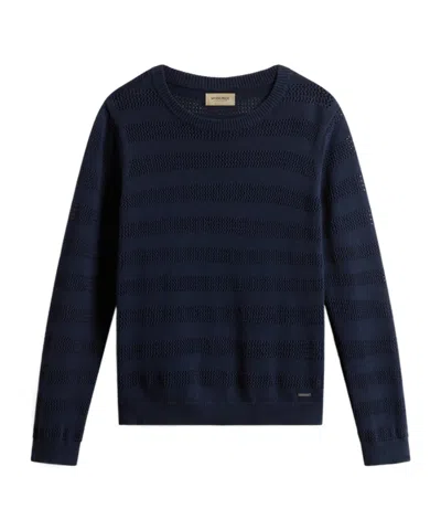 WOOLRICH WOOLRICH LOGO EMBROIDERED CREWNECK JUMPER