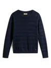Woolrich Logo Cotton Crewneck Clothing In Blue