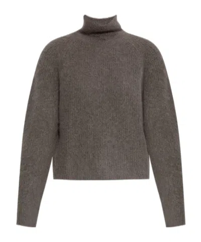 Woolrich Logo-plaque Sweater In Gray