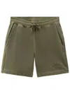 Woolrich Logo-print Cotton Shorts In Green