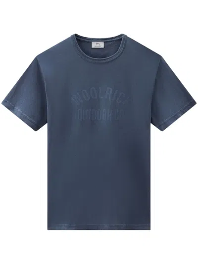 Woolrich Logo-print Cotton T-shirt In Blue