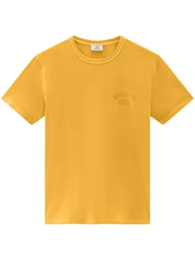 Woolrich Logo-print Cotton T-shirt In Yellow