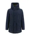 Woolrich Midnight Blue Cotton Down Jacket In Blue