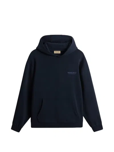 Woolrich Logo-print Hoodie In Blue