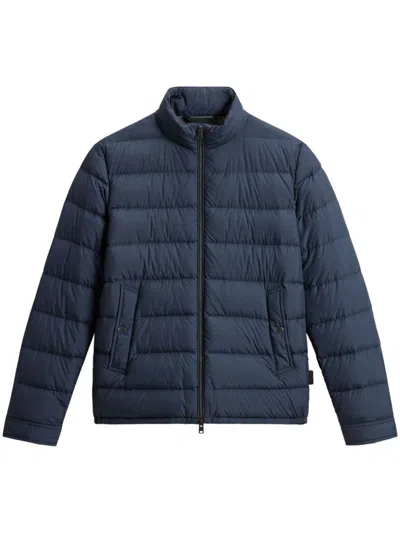 Woolrich Logo-print Padded Jacket In Blue