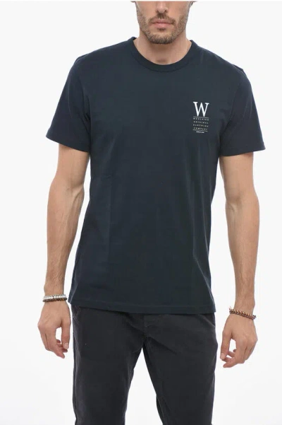 Woolrich Logo Print Short Sleeved T-shirt In Blue