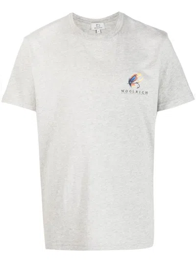 Woolrich Logo-print Short-sleeved T-shirt In Grau