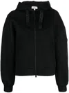 Woolrich Logo-print Strap Zip-up Hoodie In Black