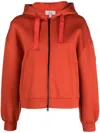 Woolrich Logo-print Strap Zip-up Hoodie In Red
