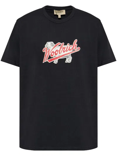 Woolrich Logo-print T-shirt In Black