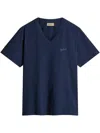 Woolrich T-shirt In Pure Cotton Slub Fabric In Blue