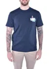 Woolrich Logo Printed Crewneck T-shirt In Blu Blu E Verdi