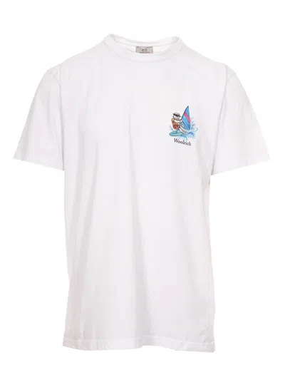 WOOLRICH LOGO PRINTED CREWNECK T-SHIRT
