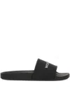 Woolrich Slide Sandal With Logo In Black