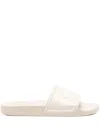 Woolrich Slide Sandal With Logo In Beige