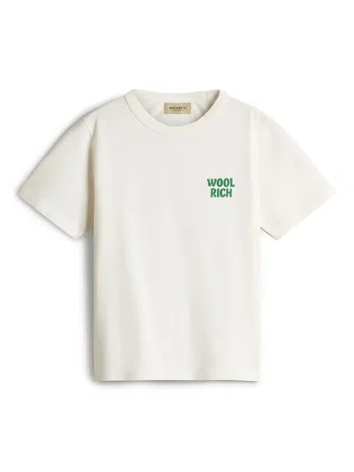 Woolrich Kids' Logo-stamp T-shirt In White