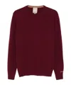 Woolrich Classic Crew Neck Wool Sweater In Deep Burgundy In Red