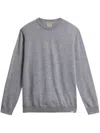 Woolrich Logo-tag Knitted Jumper In Grey