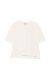 Woolrich Logo-embroidered Side-slit T-shirt In Neutral