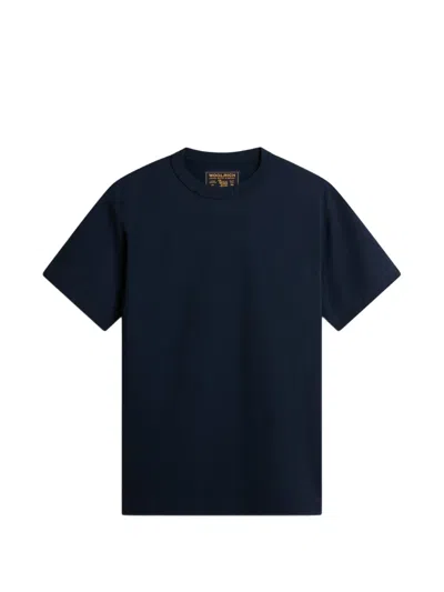 Woolrich Logo-embroidered T-shirt In Blue