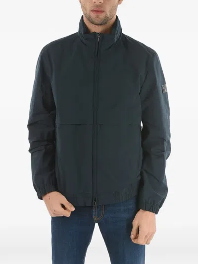 Woolrich Logo-patch Zip-up Jacket In 블루