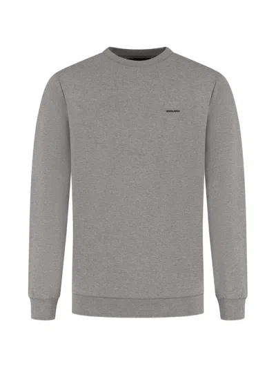 Woolrich Logo-print Crew-neck Sweater In Gray